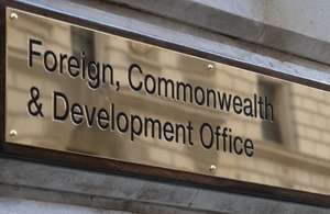 Foreign, Commonwealth & Development Office sign